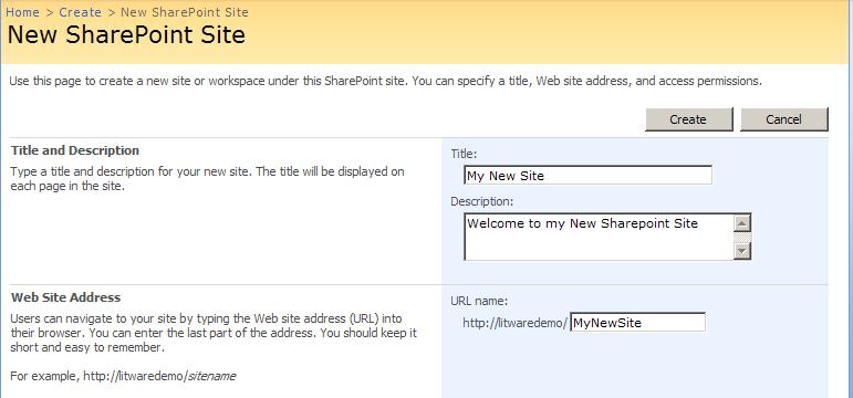 Create Sharepoint Site - Sharepoint Examples And Tutorials